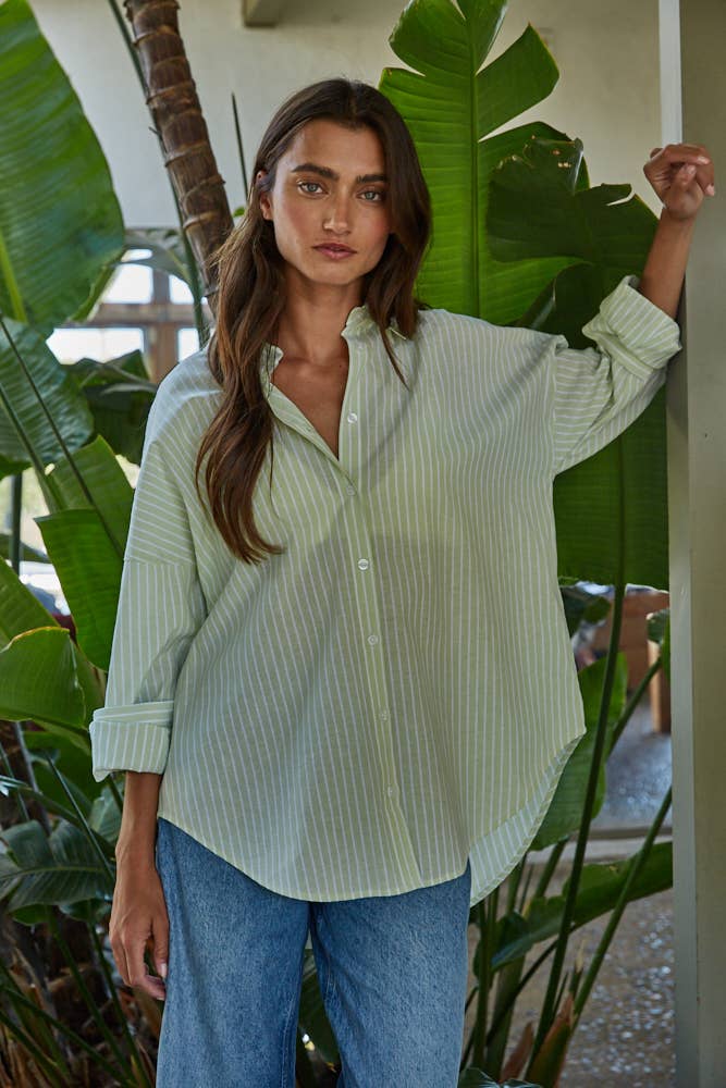 Gemma Striped Buttondown Shirt