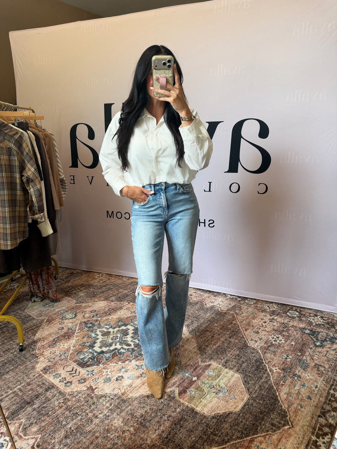 Hollis Bubble Hem Button-Up Shirt