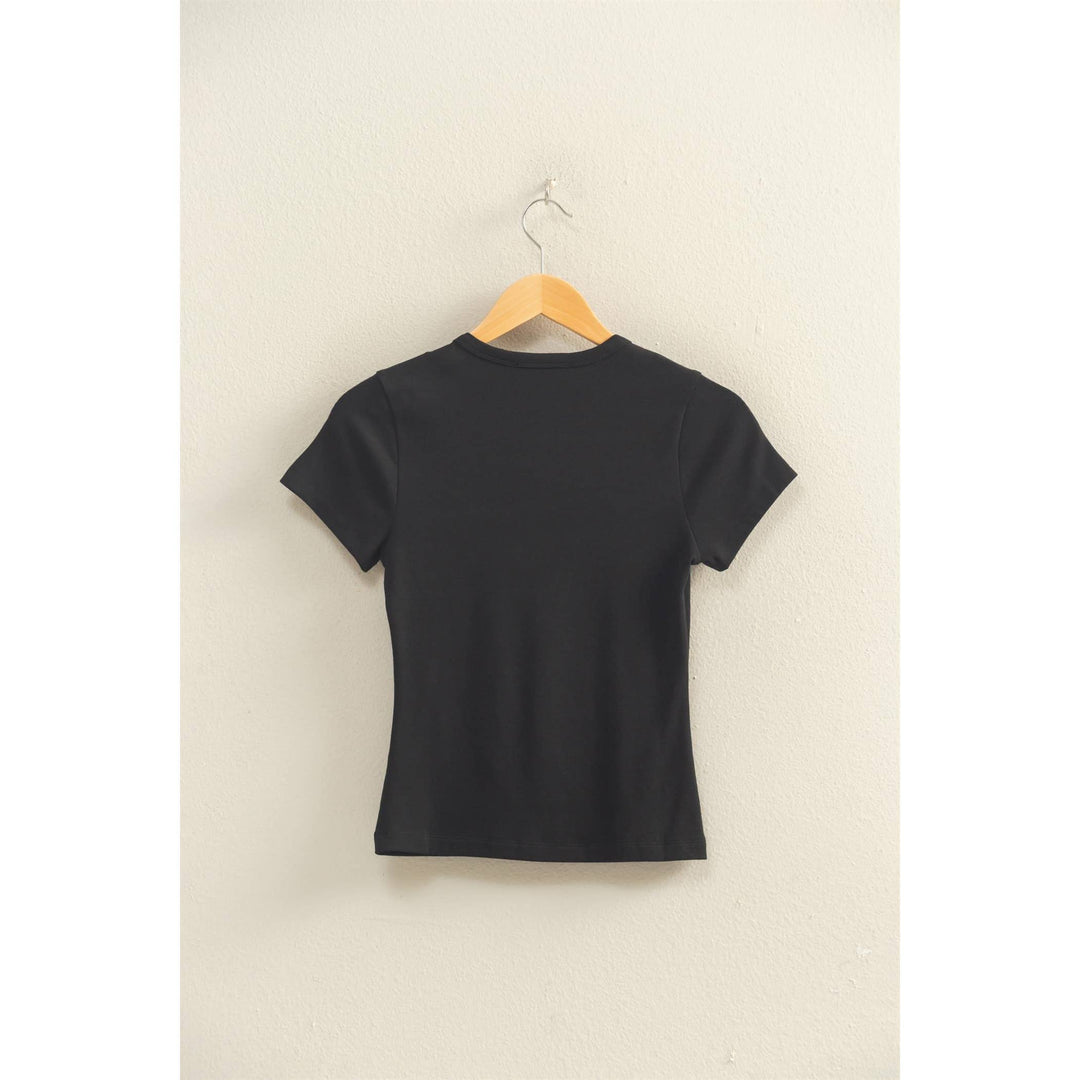 Mineral Washed Crew Neck Short Sleeve Top
