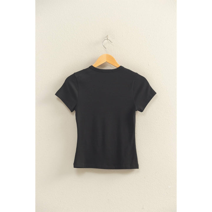 Mineral Washed Crew Neck Short Sleeve Top