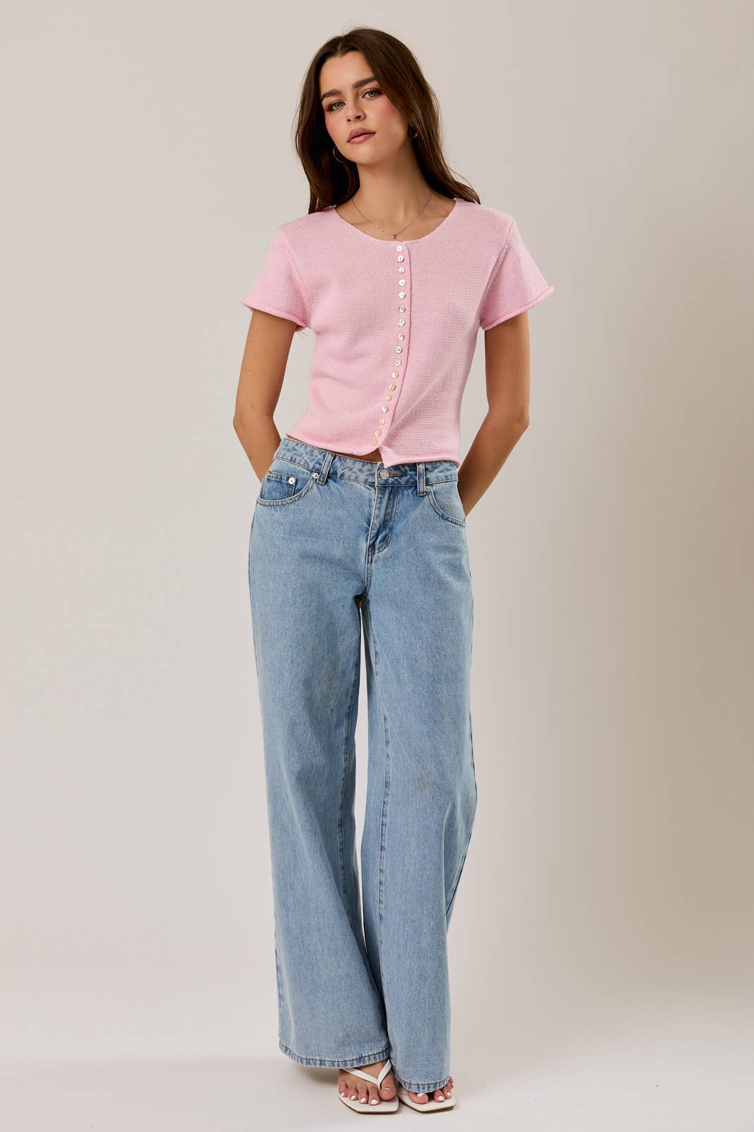 Emery Button Down Sweater Top