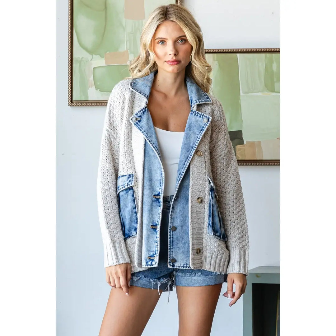 Camden Knit Denim Cardigan Jacket