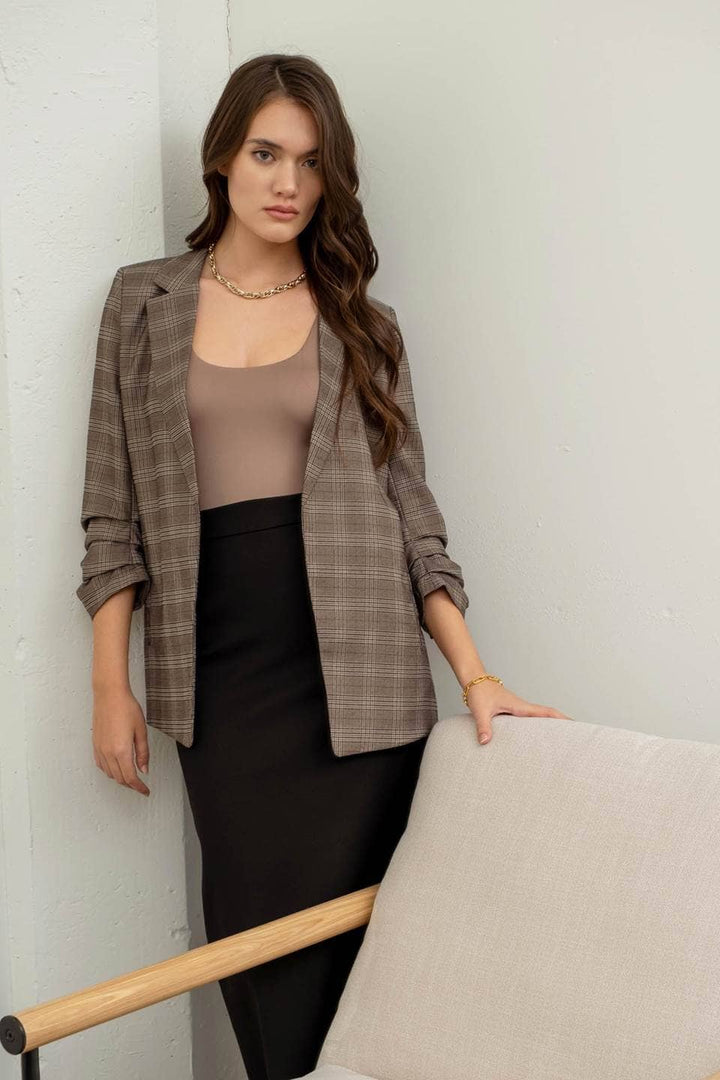 Verona Plaid Sleeve Blazer