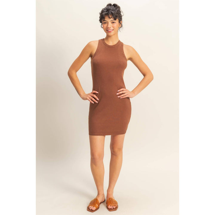 Luca Acid Washed Ribbed Mini Dress