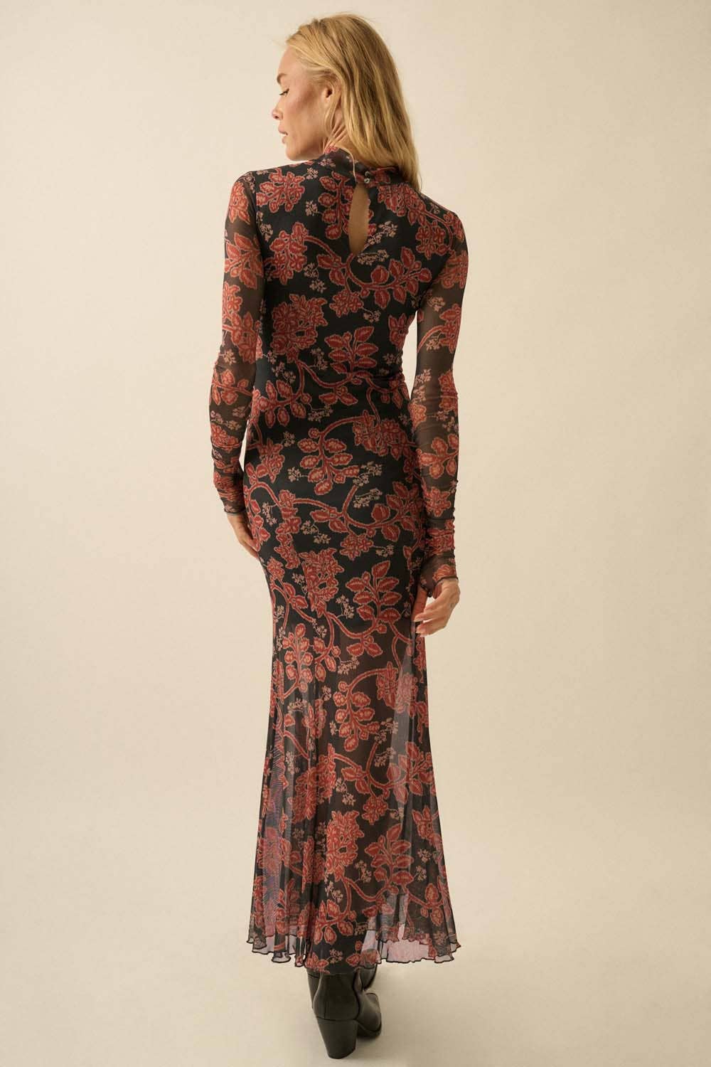 Fiore Mock-Neck Maxi Dress