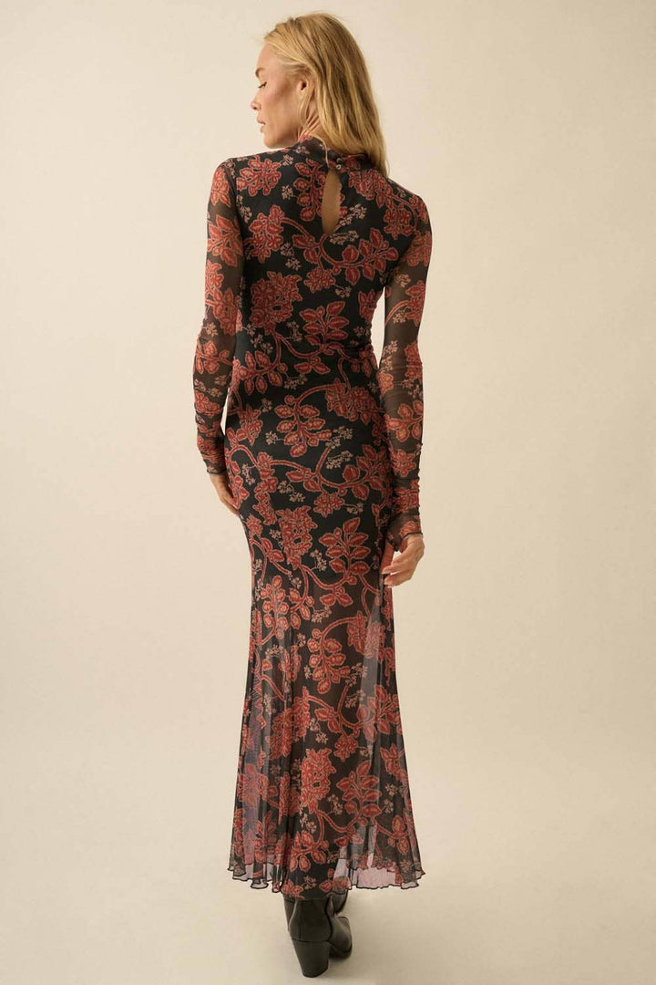 Fiore Mock-Neck Maxi Dress