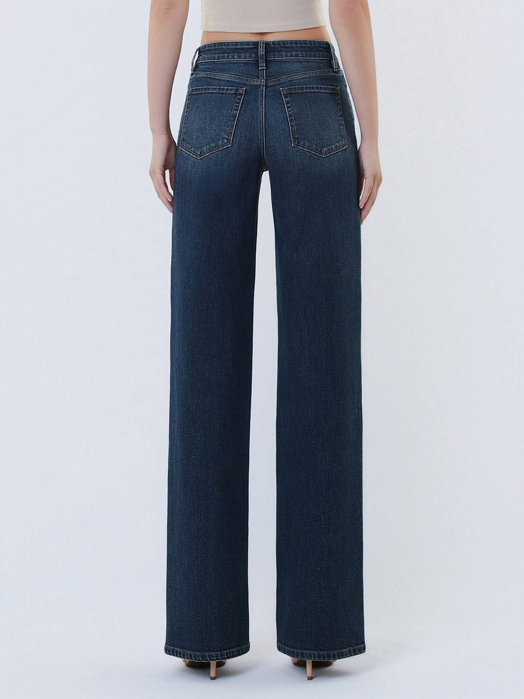 Flying Monkey Mid Rise Full Length Wide Leg Jean