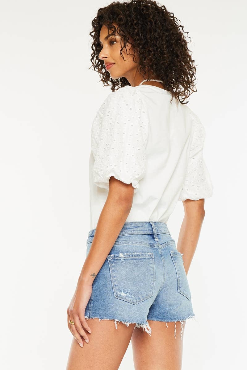 Kan Kan Mid Rise Denim Shorts