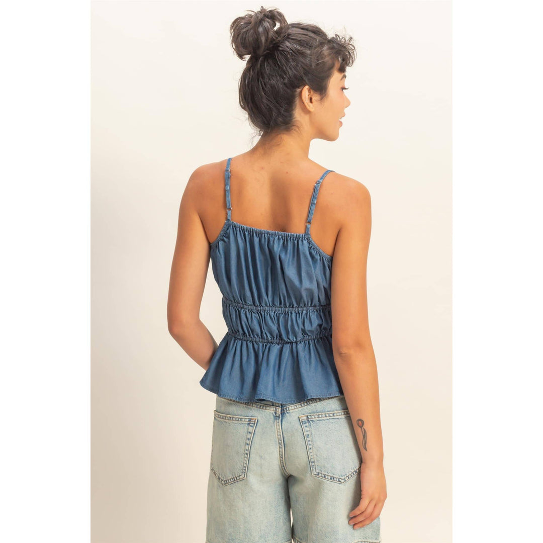 Willow Cinched Waist Peplum Top