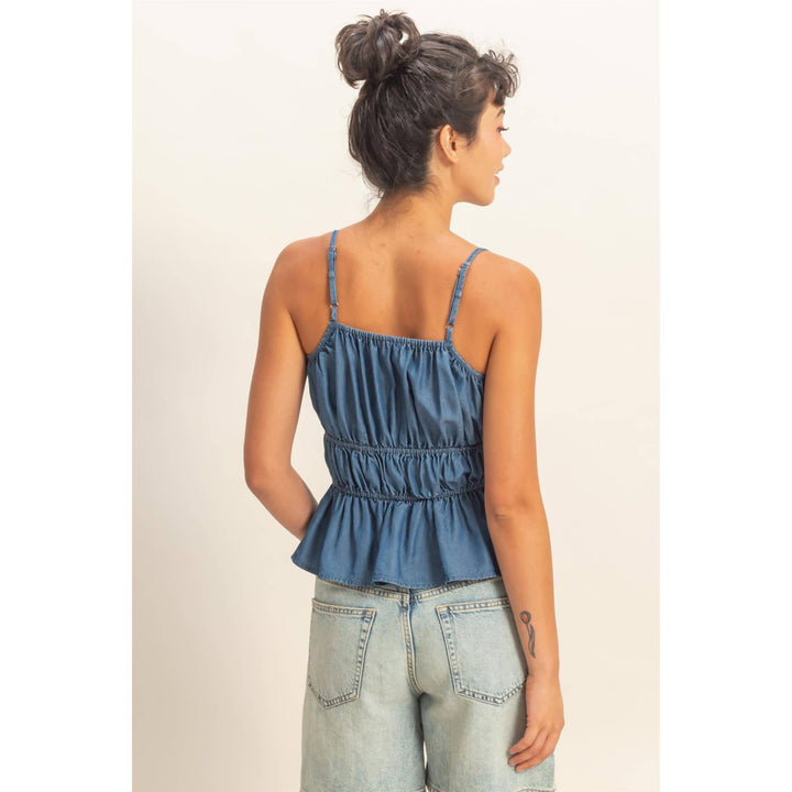 Willow Cinched Waist Peplum Top