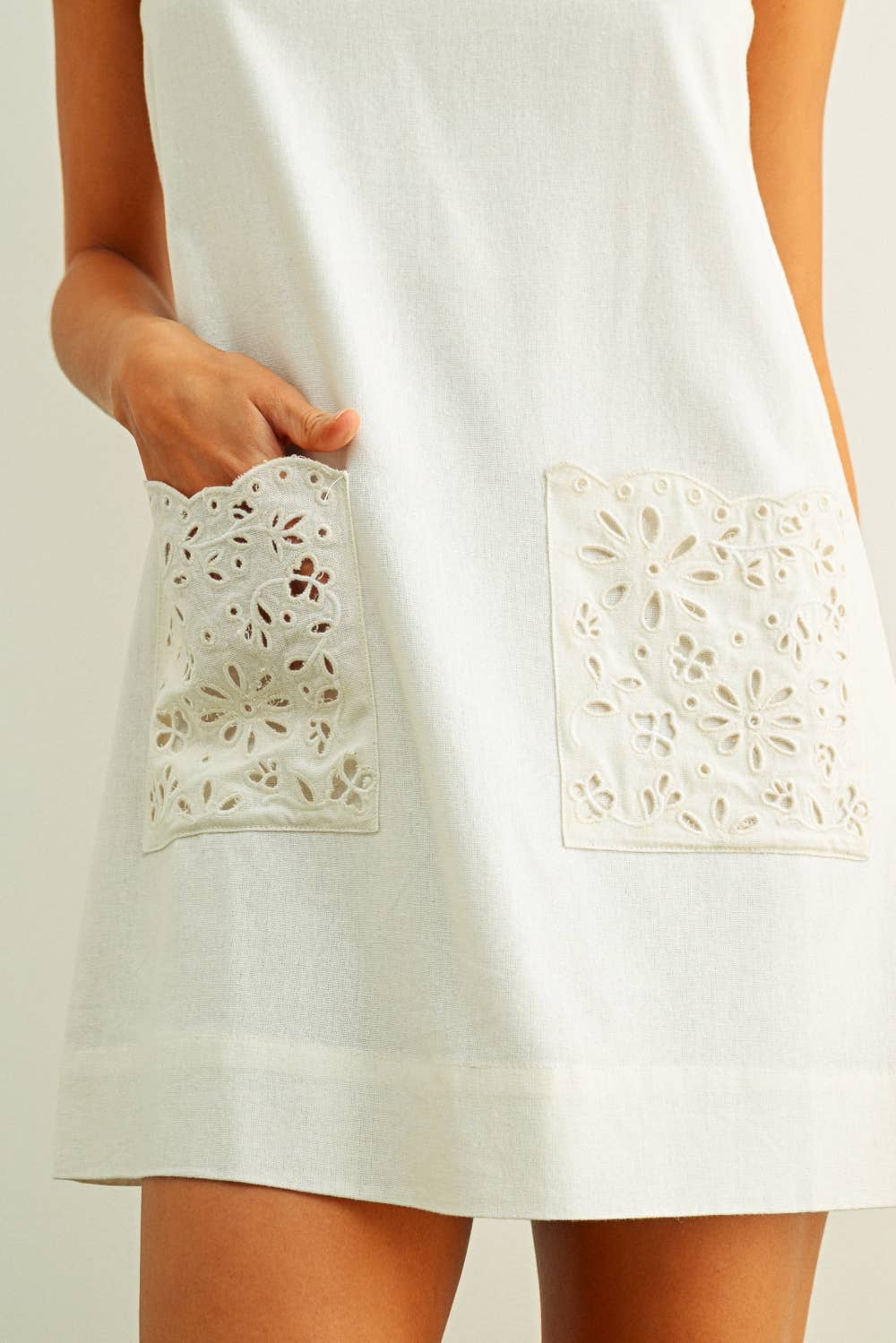 White Sands Linen Eyelet Mini