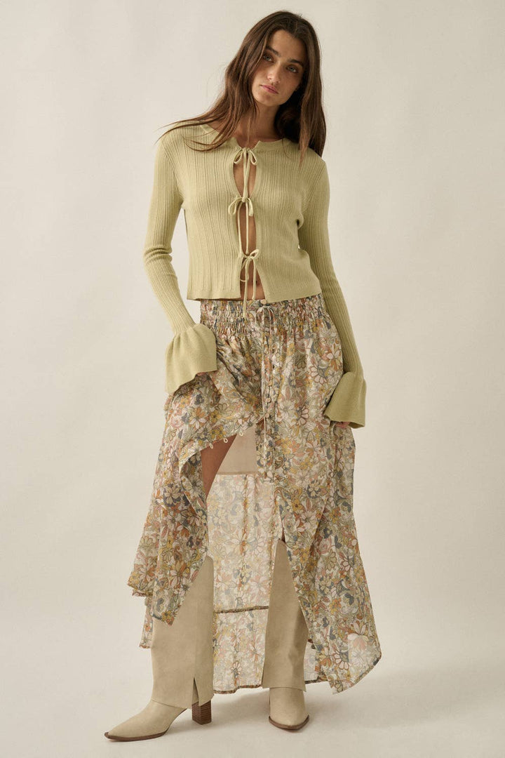 Palmer Tie-Front Knit Cardigan