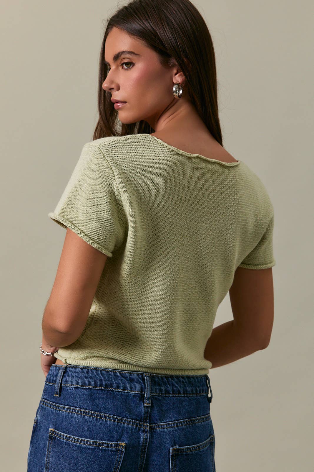Emery Button Down Sweater Top