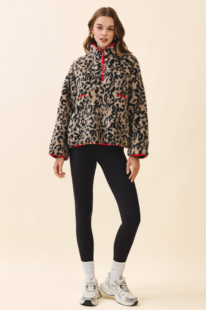 Gia Leopard Faux Fur Pullover