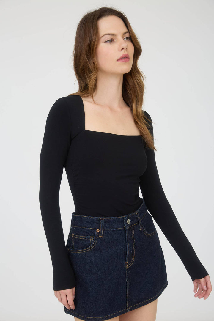 Camille Square Neck Long Sleeve