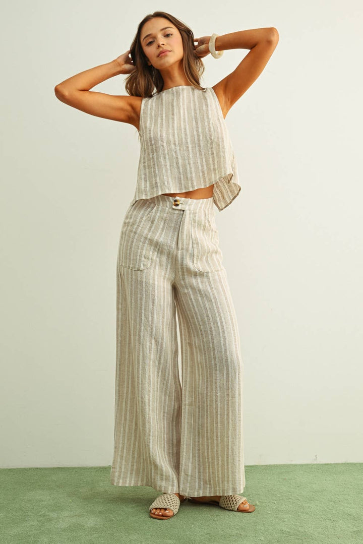 Jacquard Linen Pants