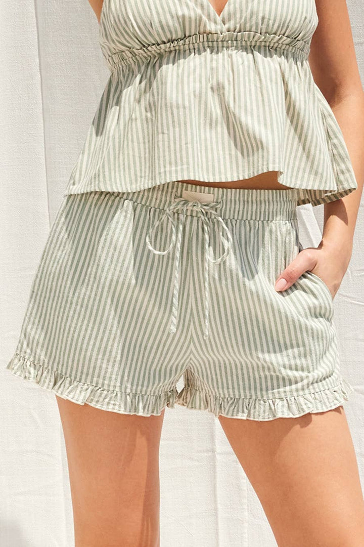 Willow Striped Ruffle Shorts