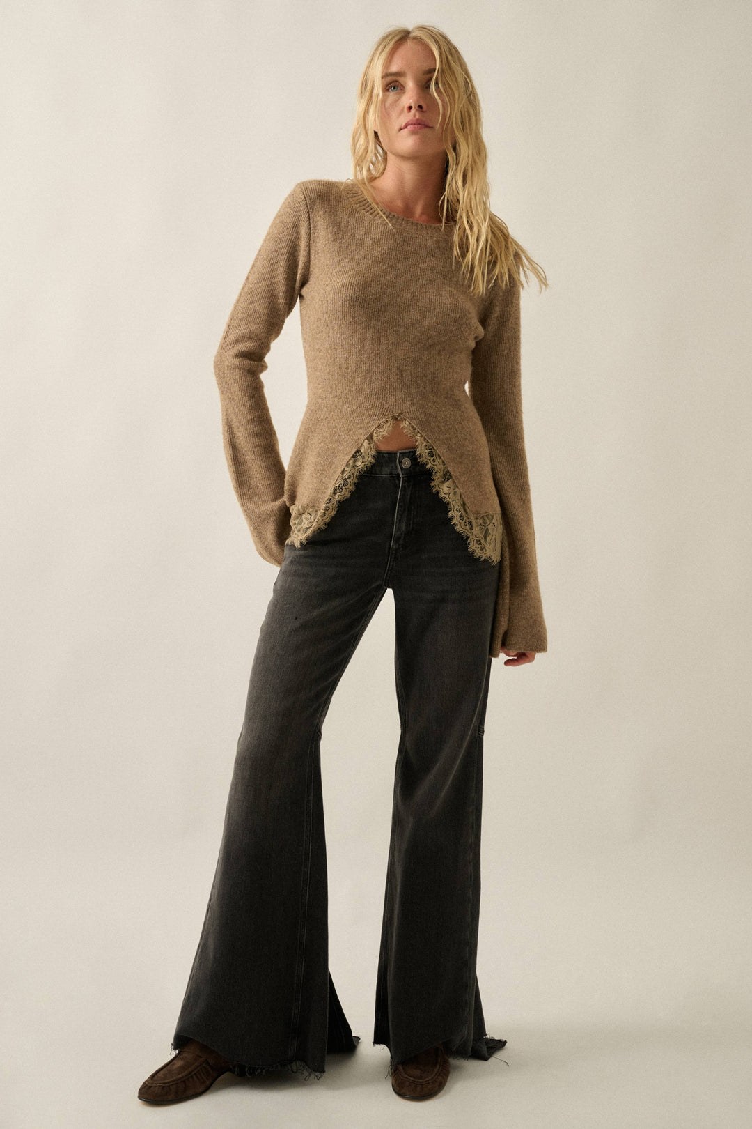 Delicate Edge Lace Sweater