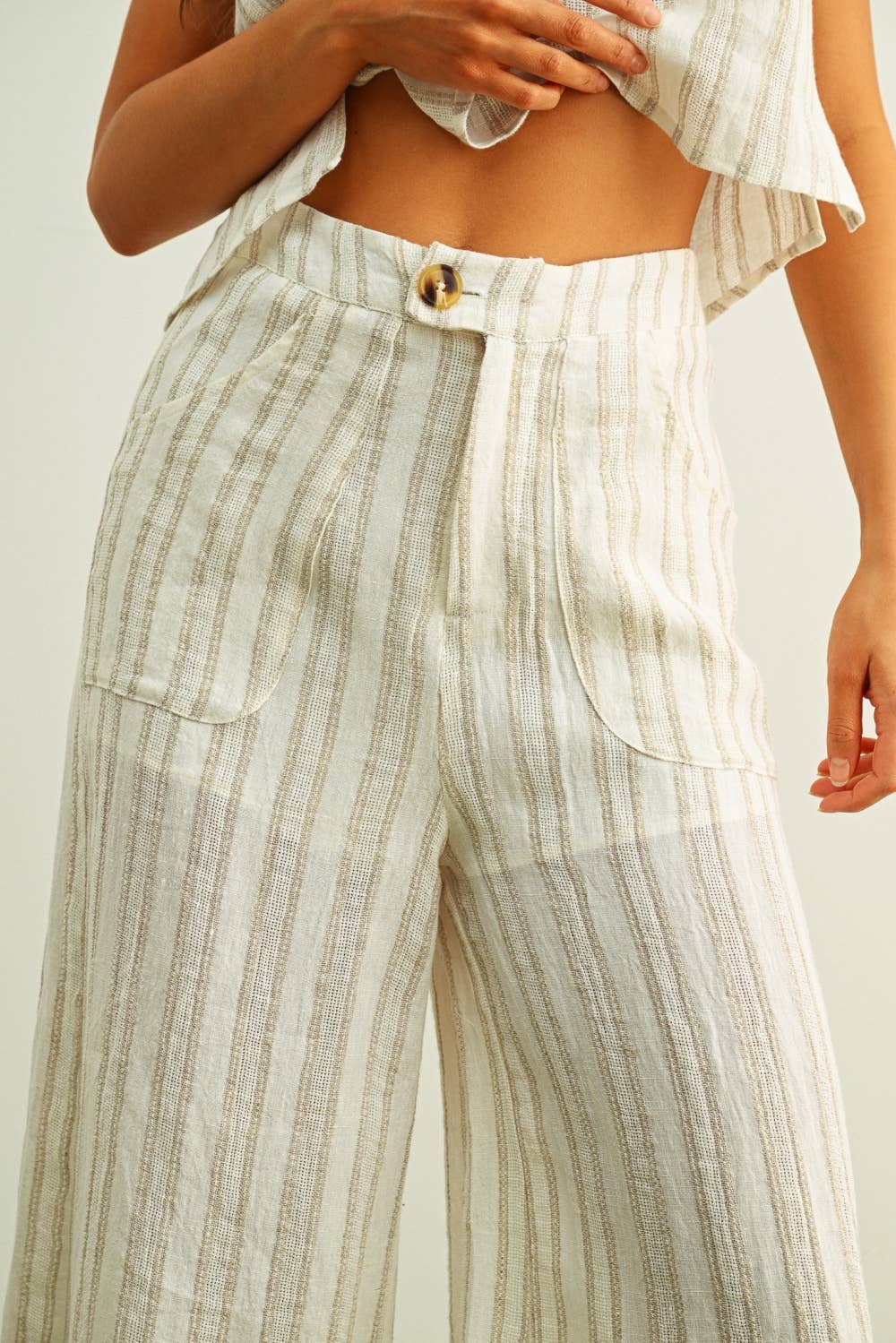 Jacquard Linen Pants