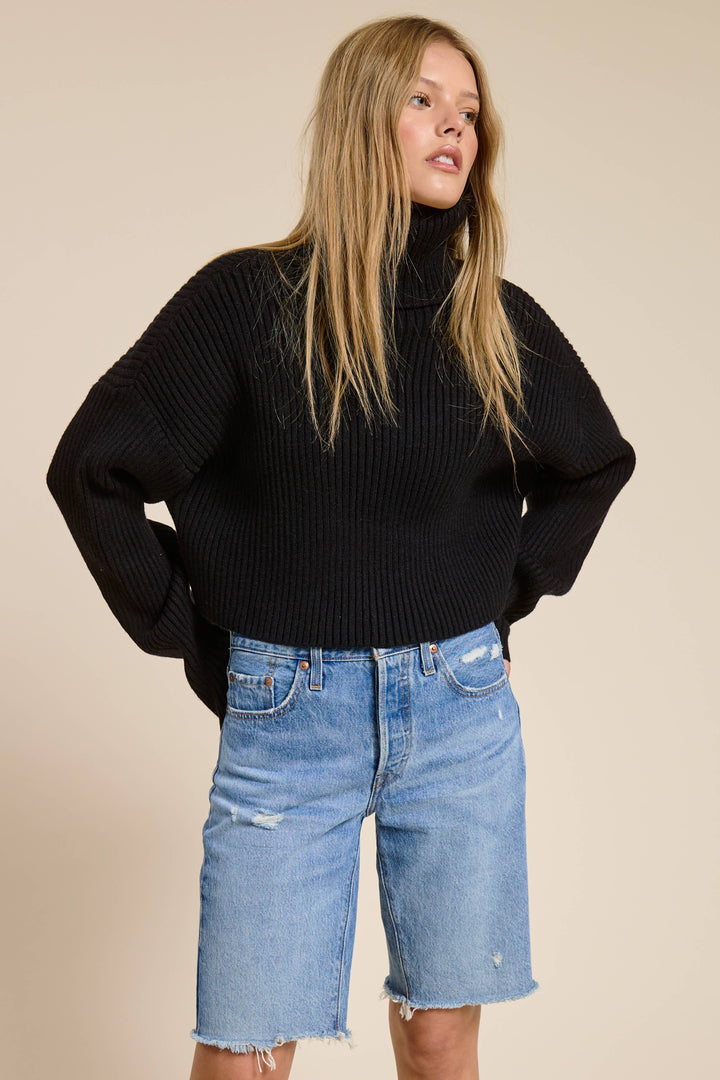 Sera Cropped Ribbed Turtleneck