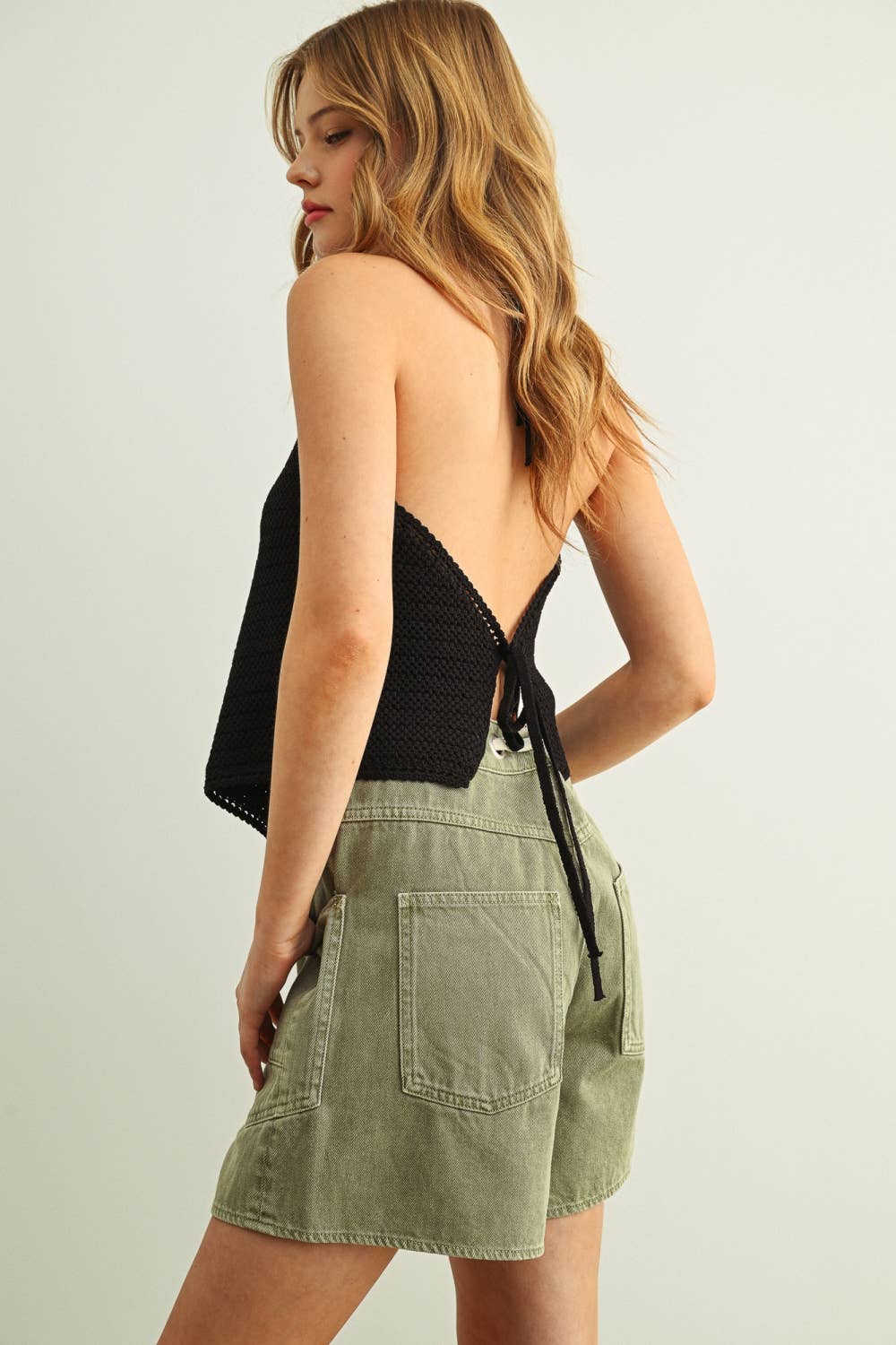 Lumi Crochet Knit Halter Neck Top