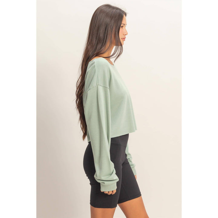 Boat Neck Long Sleeve Top