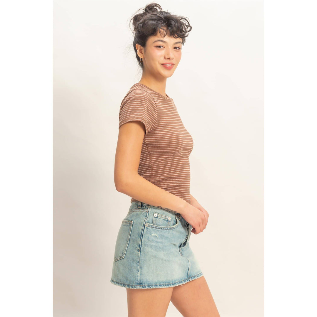Everyday Ribbed Crew Neck Tee