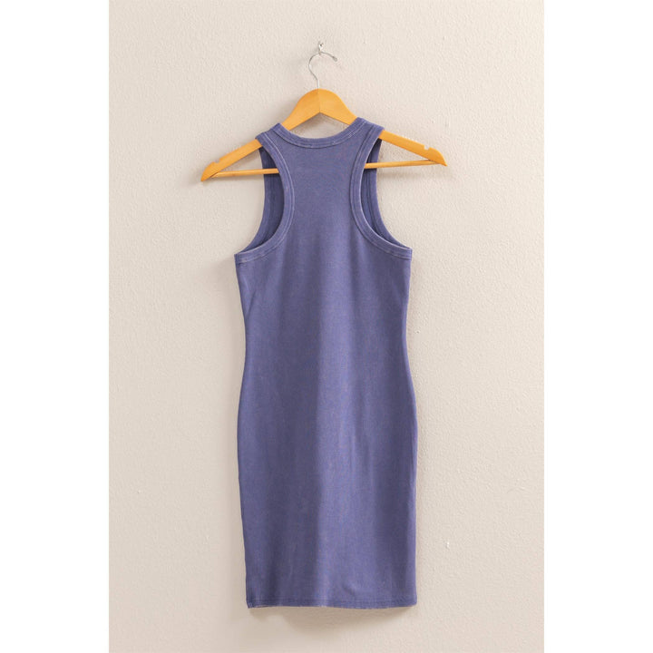 Luca Acid Washed Ribbed Mini Dress