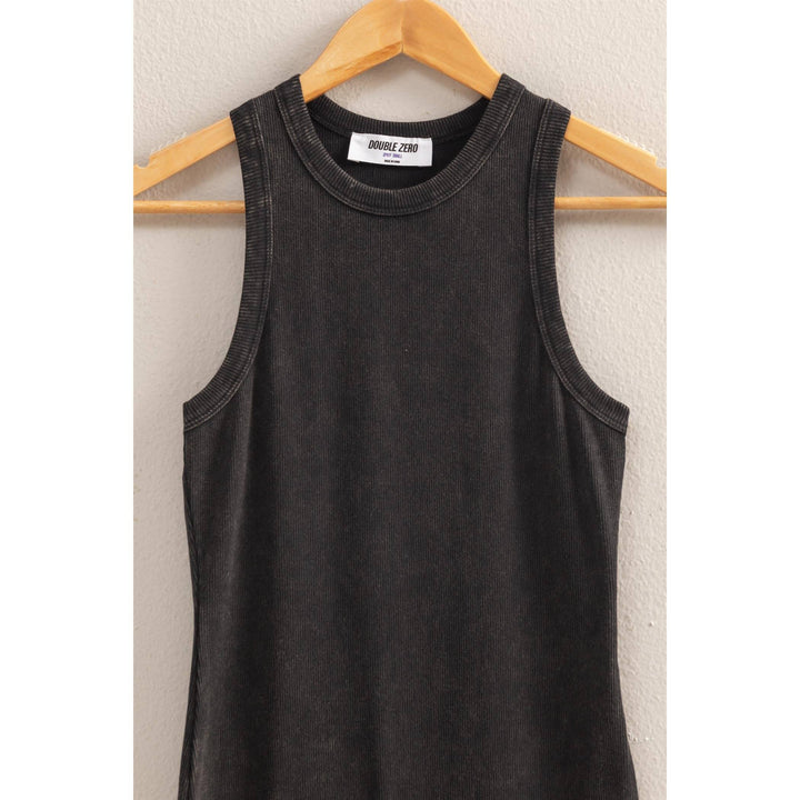 Luca Acid Washed Ribbed Mini Dress