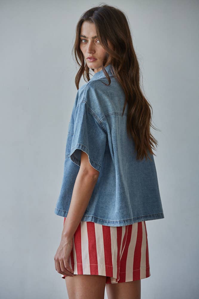 Dockside Chambray Denim Short Sleeve Shirt