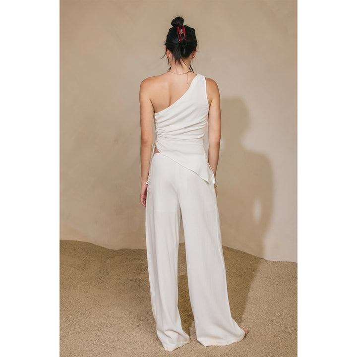 Linen Wide Leg Pull On Pants