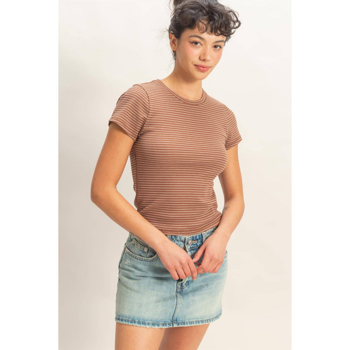 Everyday Ribbed Crew Neck Tee