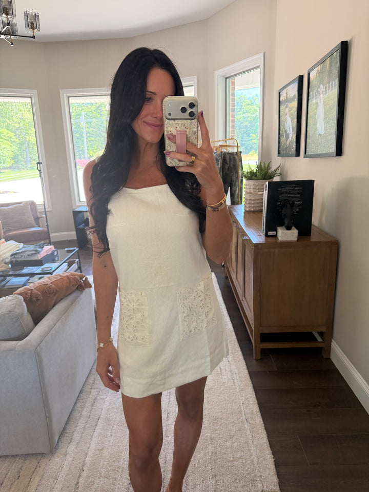 White Sands Linen Eyelet Mini
