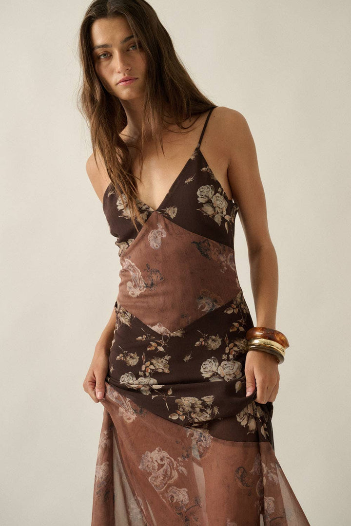 Autumn Muse Floral & Paisley Maxi Dress