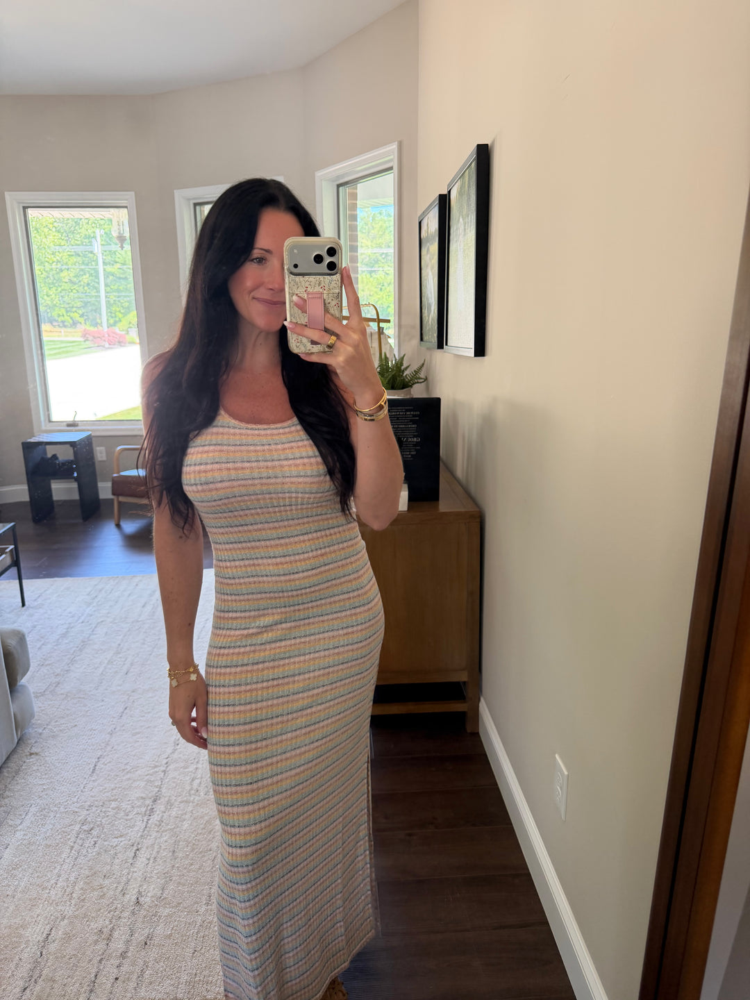 Sunwashed Stripe Crossback Maxi Dress