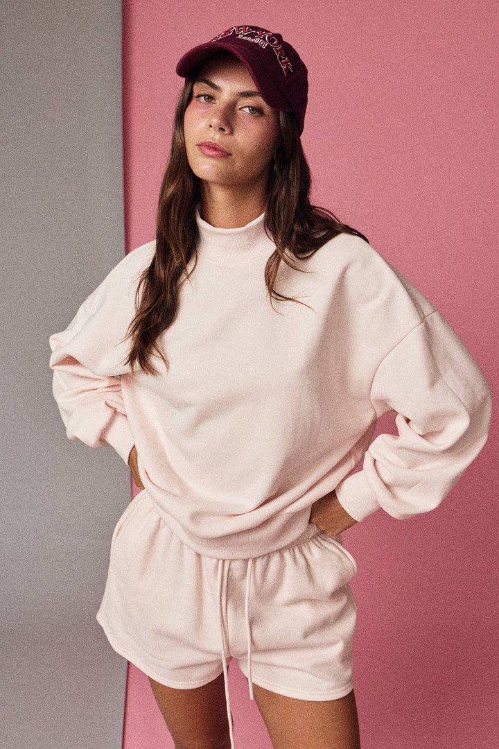 Capri Mock Neckline Oversized Lounge Set