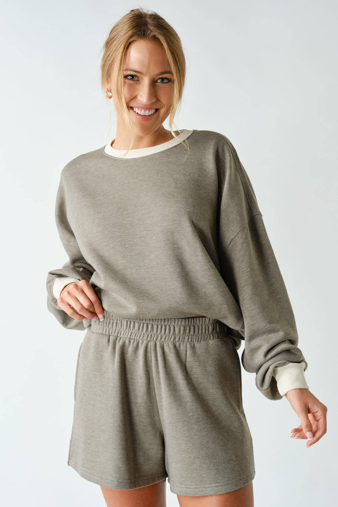 Courtside Fleece Contrast Crewneck Set