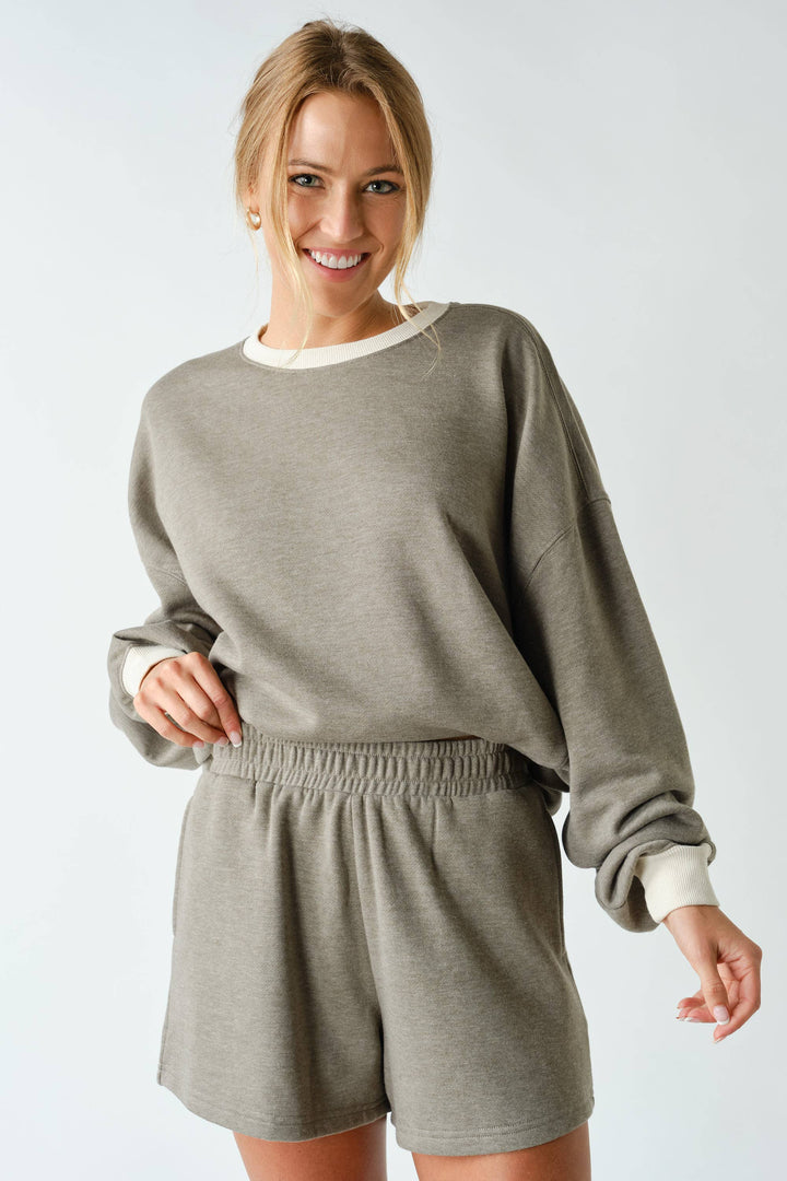 Courtside Fleece Contrast Crewneck Set