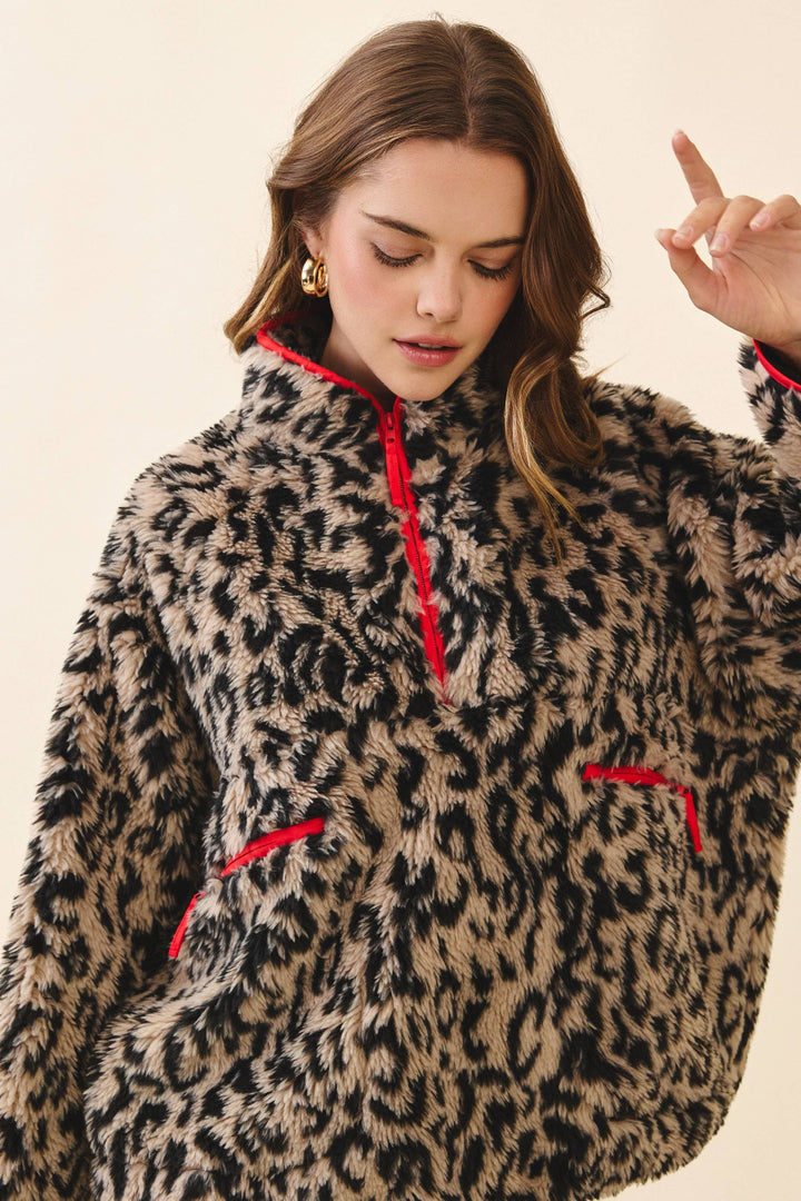 Gia Leopard Faux Fur Pullover