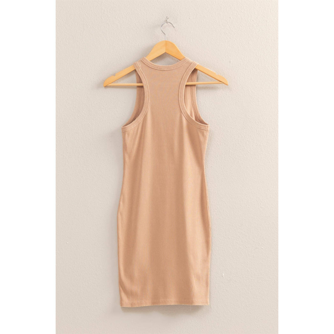 Luca Acid Washed Ribbed Mini Dress