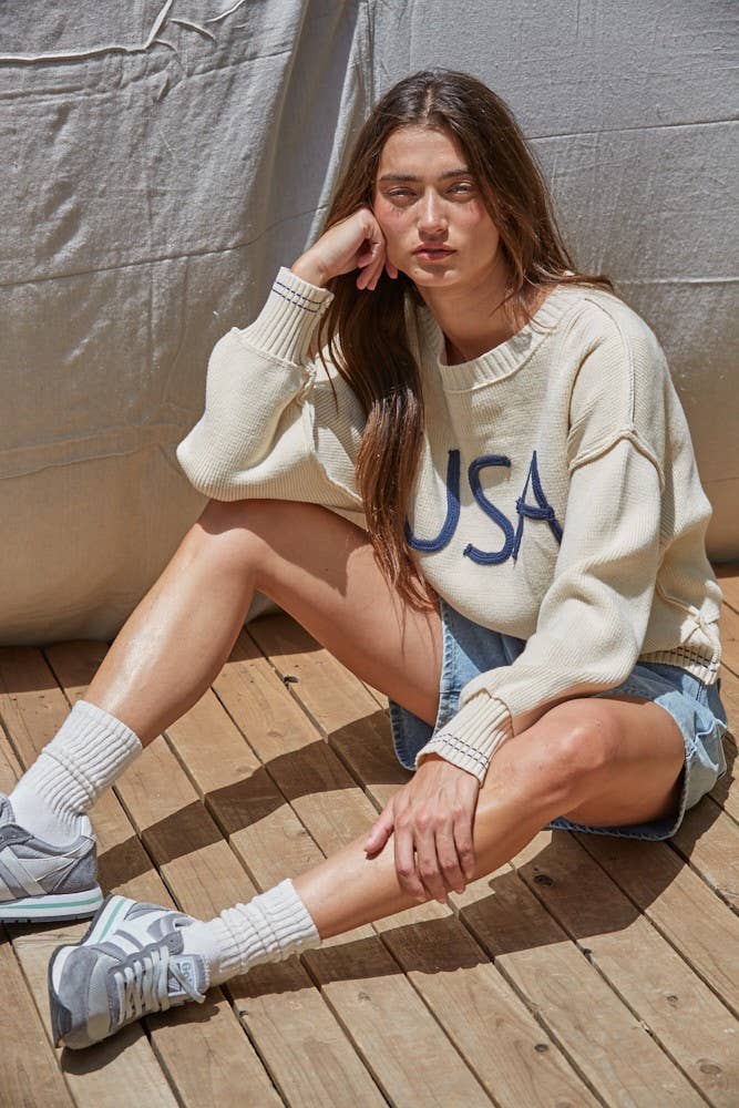 USA Knit Pullover Sweater