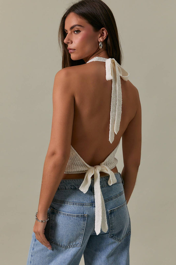 Monaco Halter Neck Sweater Top