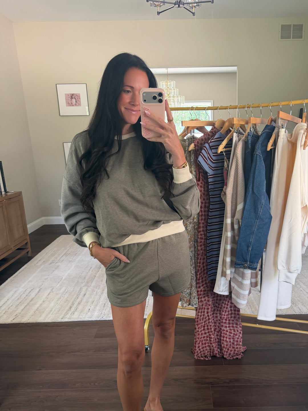 Courtside Fleece Contrast Crewneck Set