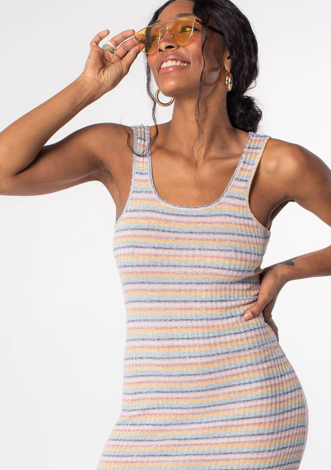 Sunwashed Stripe Crossback Maxi Dress