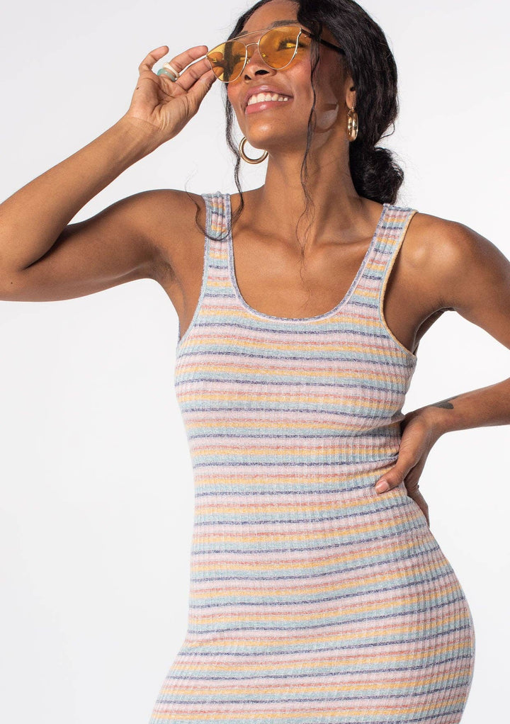 Sunwashed Stripe Crossback Maxi Dress