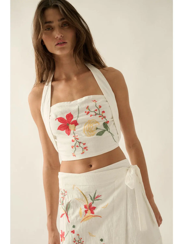 Amalfi Embroidered Halter Top