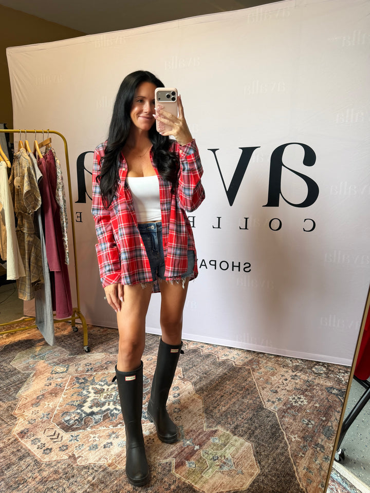 Rory Oversized Plaid Button Down Shirt