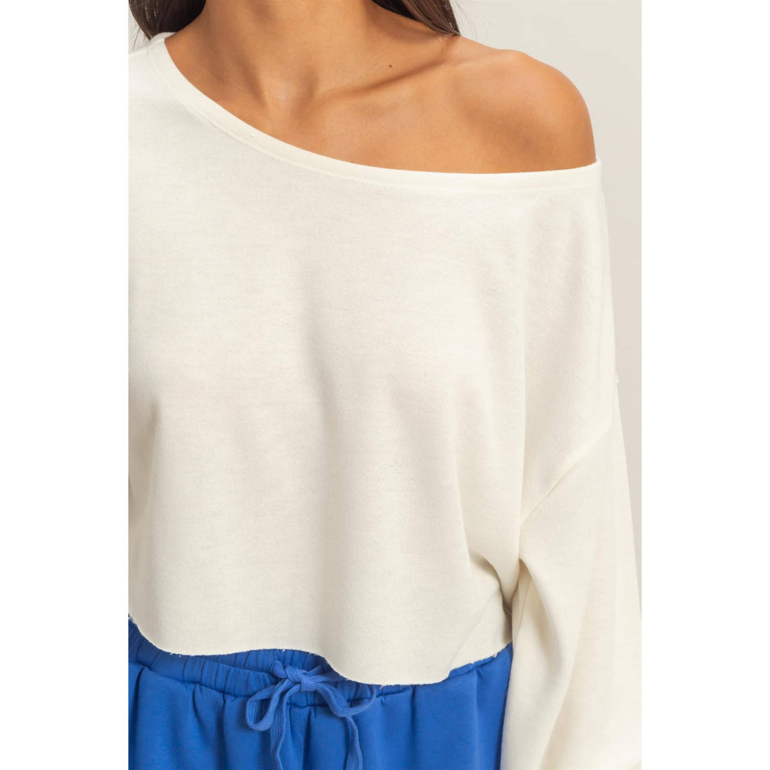 Boat Neck Long Sleeve Top