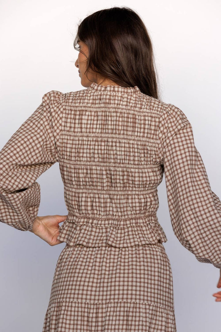 Sienna Gingham Smocked Top