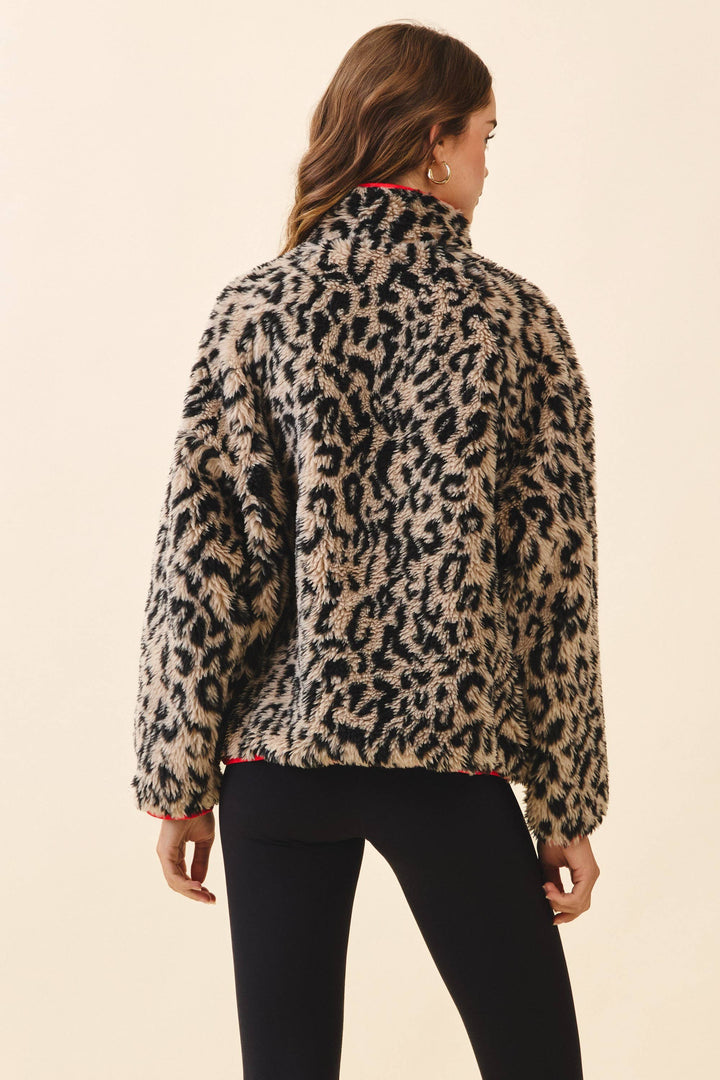 Gia Leopard Faux Fur Pullover